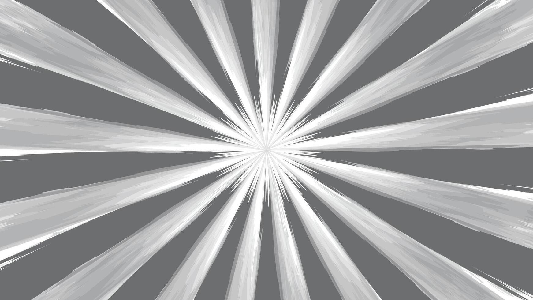 Abstract Radial Burst Monochrome Graphic Design. Retro grayscale sun rays background with dirty burnt effect. vector