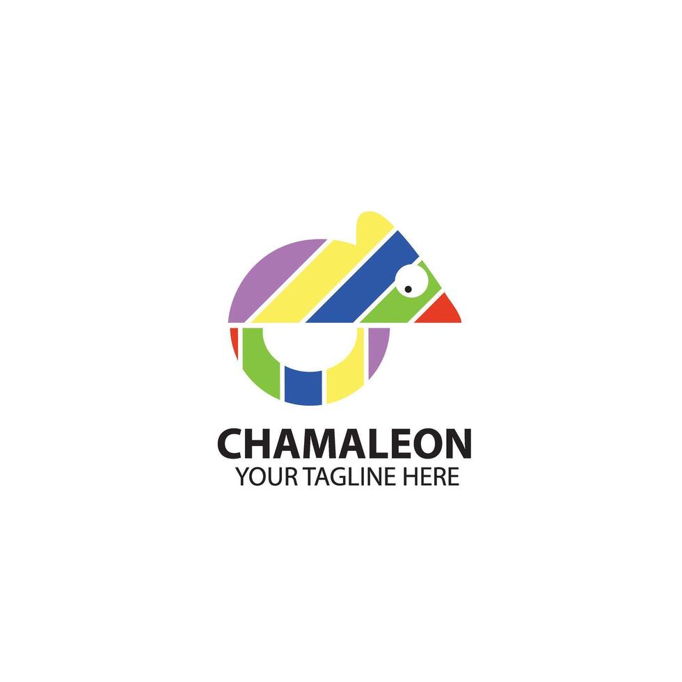 Chameleon line art logo design. Simple modern minimalist animal logo illustration vector