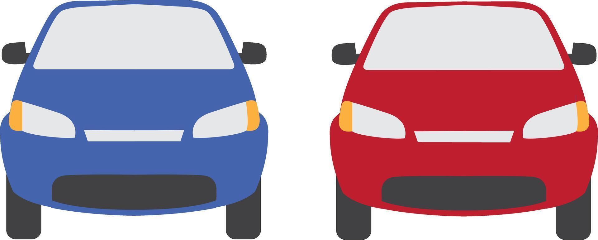 Car front view flat icon. Car parking front design shape icon. vector