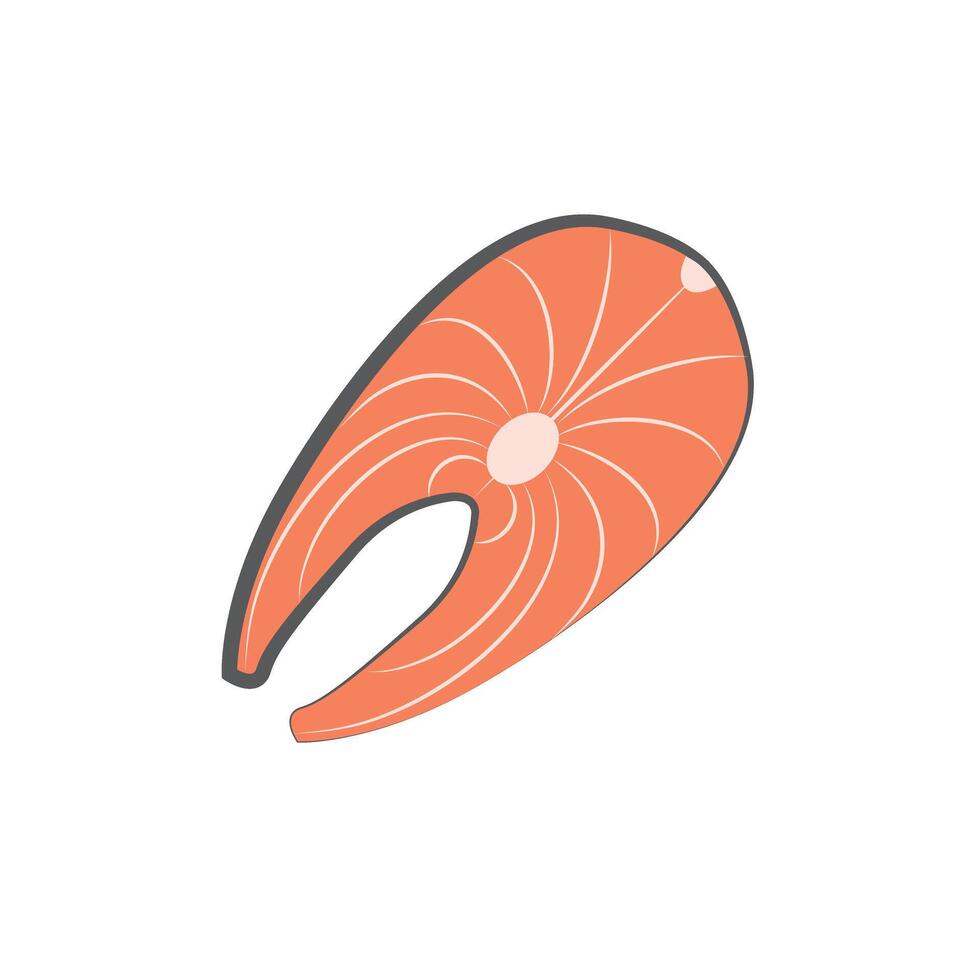 Fresh salmon fillet icon. vector