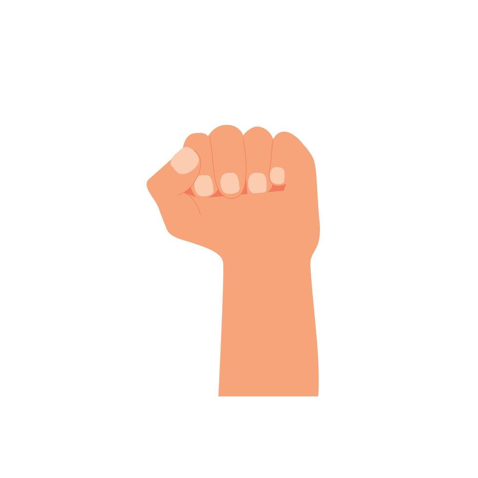 Flat design fist icon. Force. Power. vector