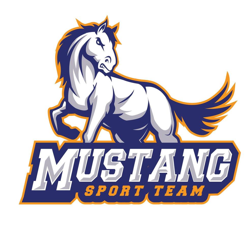 Horses mascot logo design with modern illustration vector