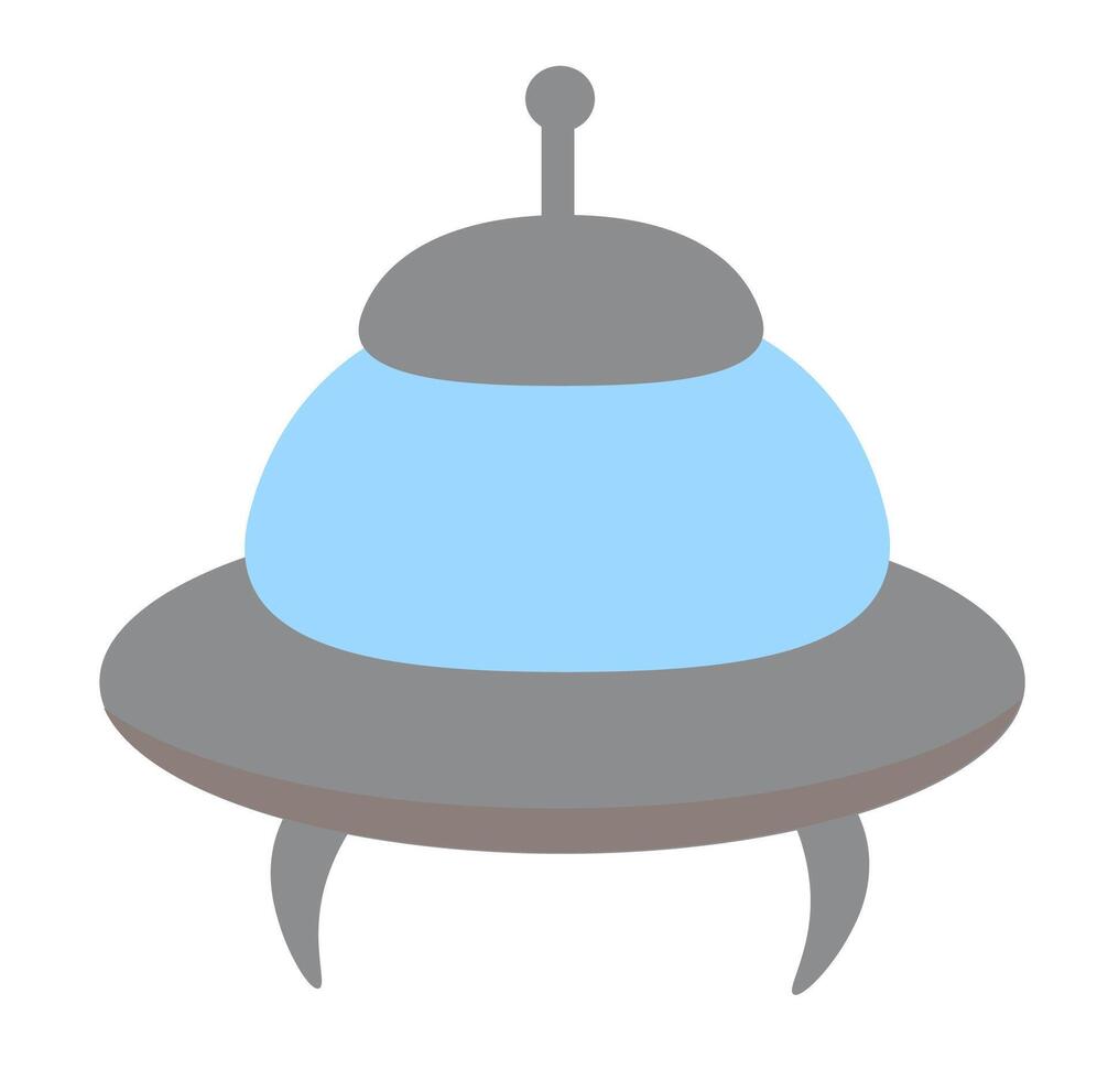 Alien spaceship, spacecrafts and UFO. Cosmic ship in form saucer for transportation. Children clip art. cartoon flat illustration for space design. vector