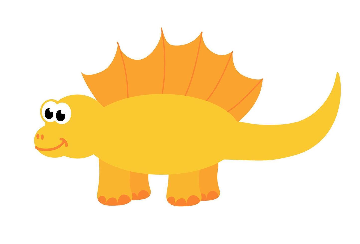 Cute baby dinosaur. Hand drawn spinosaurus. Flat cartoon illustration isolated on white background. vector