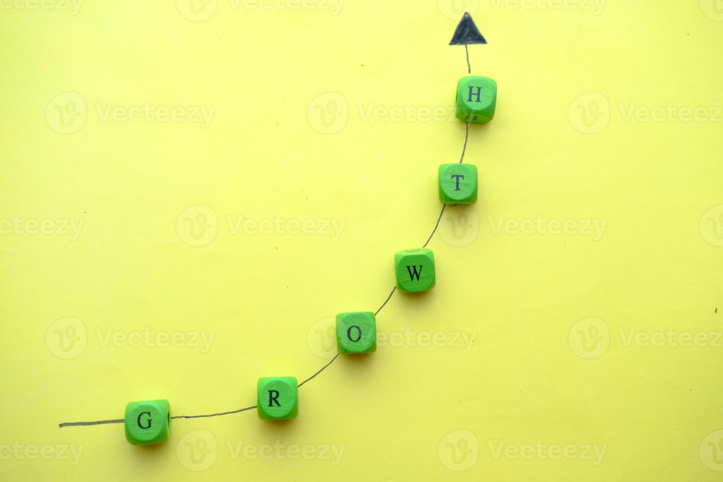 Exploration of Growth Progression illustrated with Colorful Beads set against a Yellow Background photo