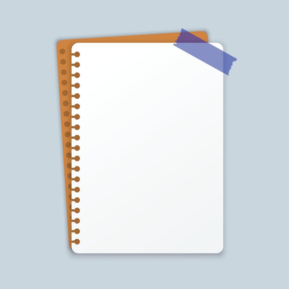 White sheet of paper in flat style. Empty paper note illustration on isolated background. Blank document sign business concept. vector
