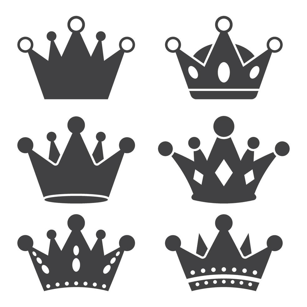 Princess crown icon set in flat style. Queen diadem illustration on isolated background. Luxury tiara sign business concept. vector