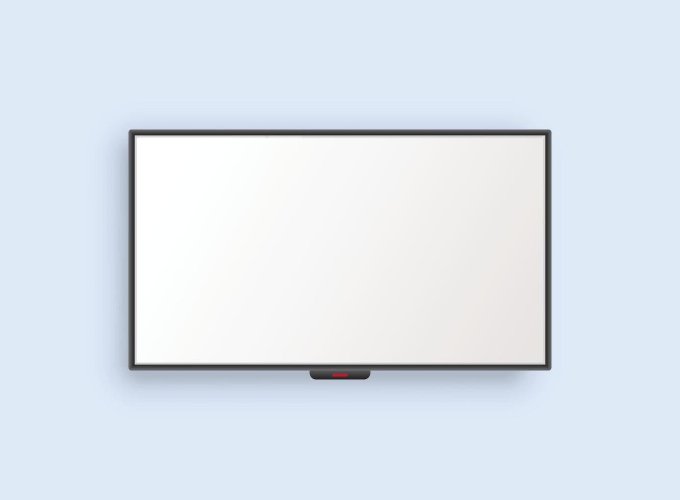 Thin frame monitor mock up icon in flat style. TV display illustration on isolated background. Electronic gadget sign business concept. vector