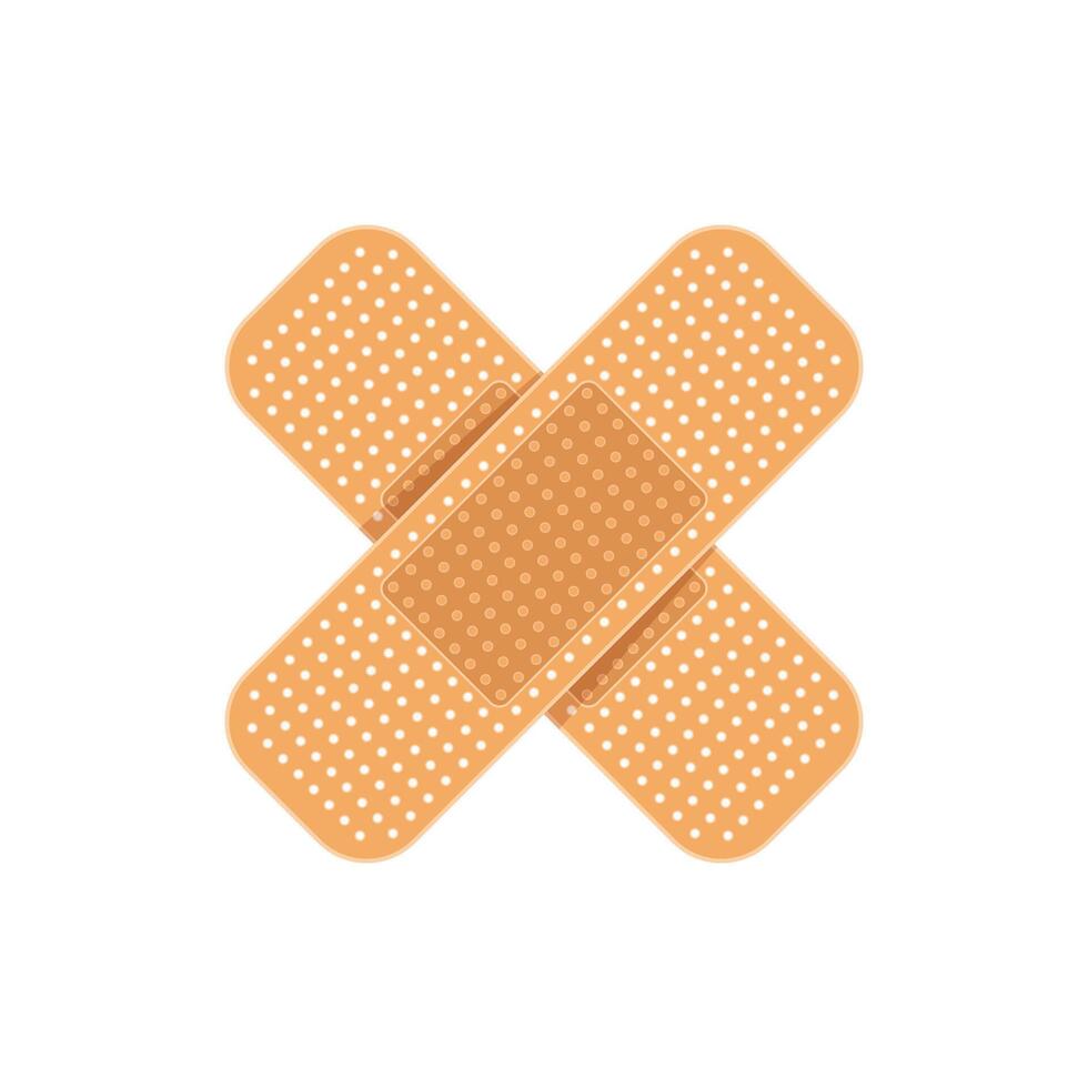 Adhesive medical plaster icon in flat style. Bandage illustration on isolated background. Medical sticker sign business concept. vector