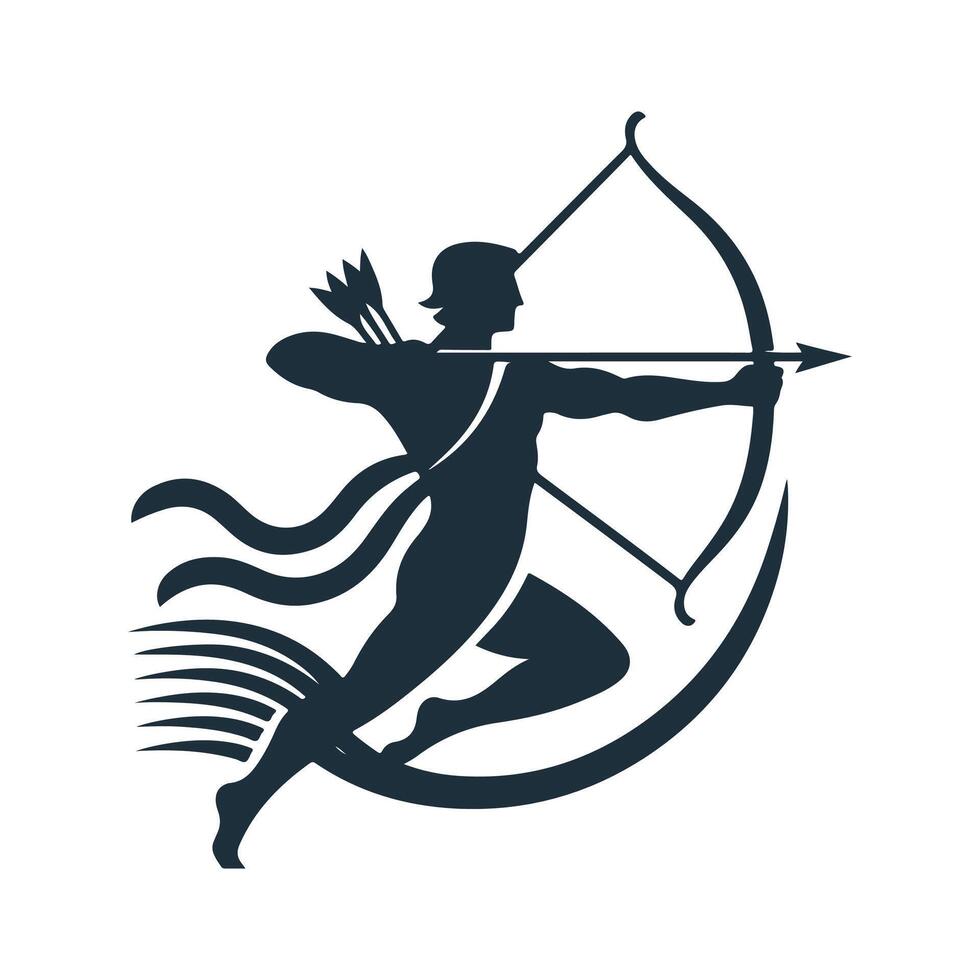 Steady Aim Archer Silhouette Logo vector