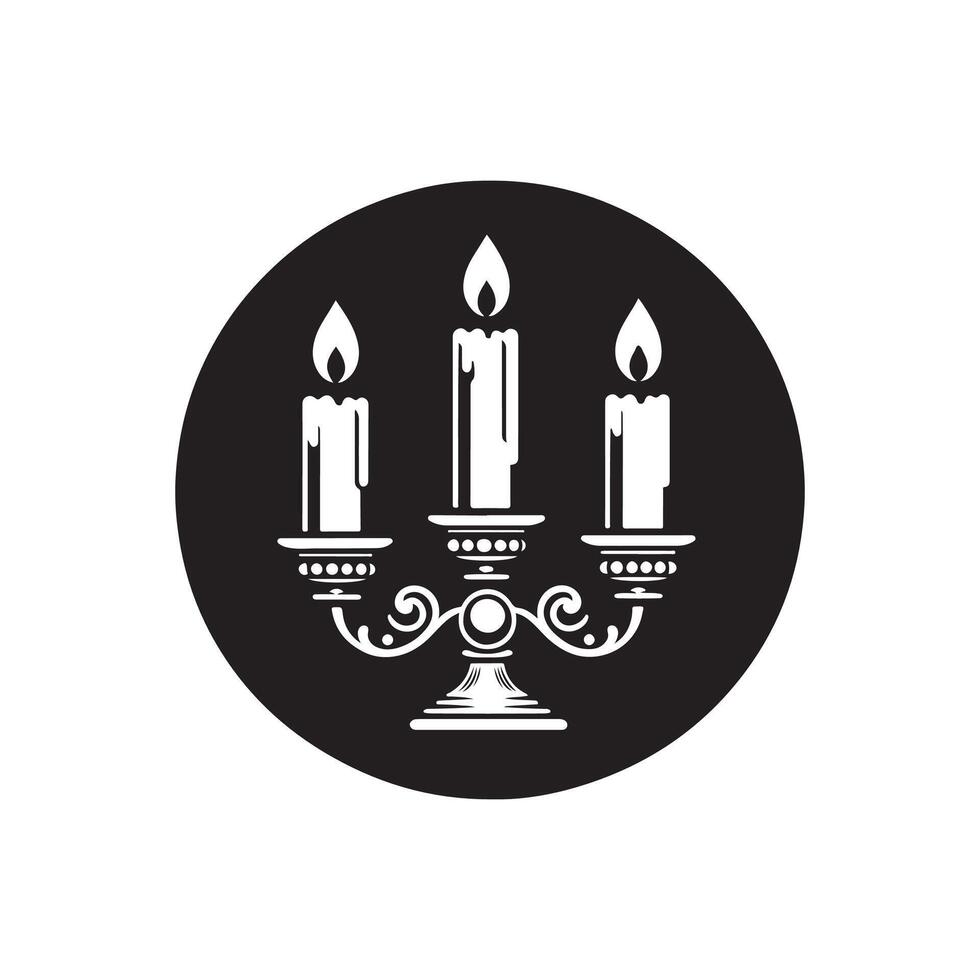 Modern Candle Silhouette Icon Design vector