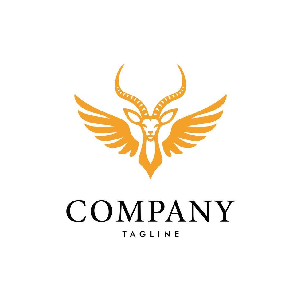 Graceful Antelope Leap Logo Design vector