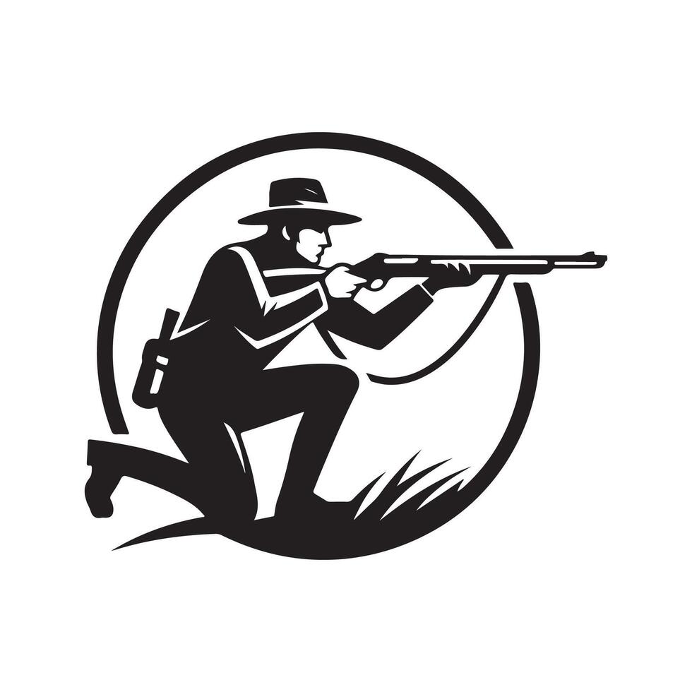 Deadeye Hunter Silhouette Branding Icon vector