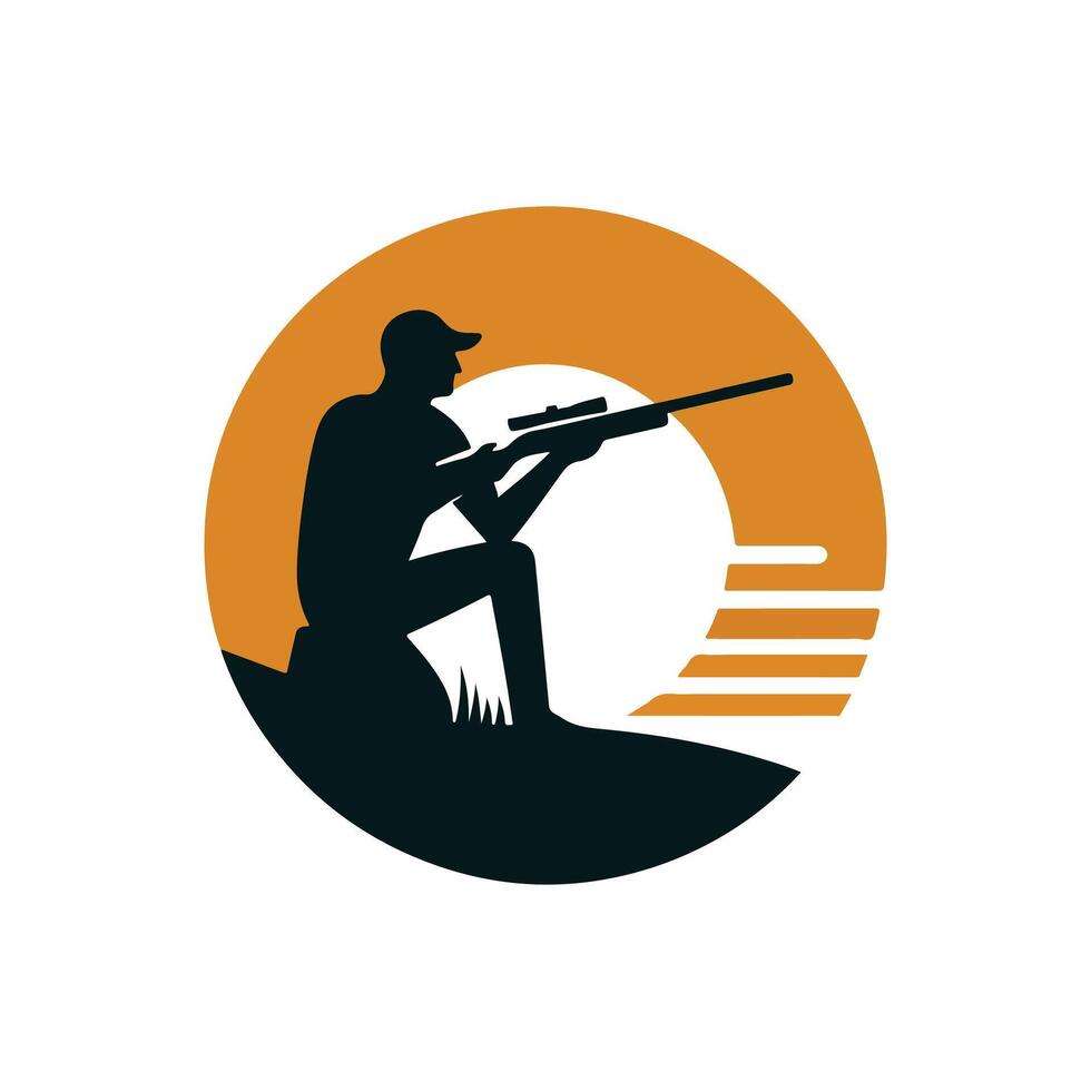 Focused Hunter Target Logo Icon vector