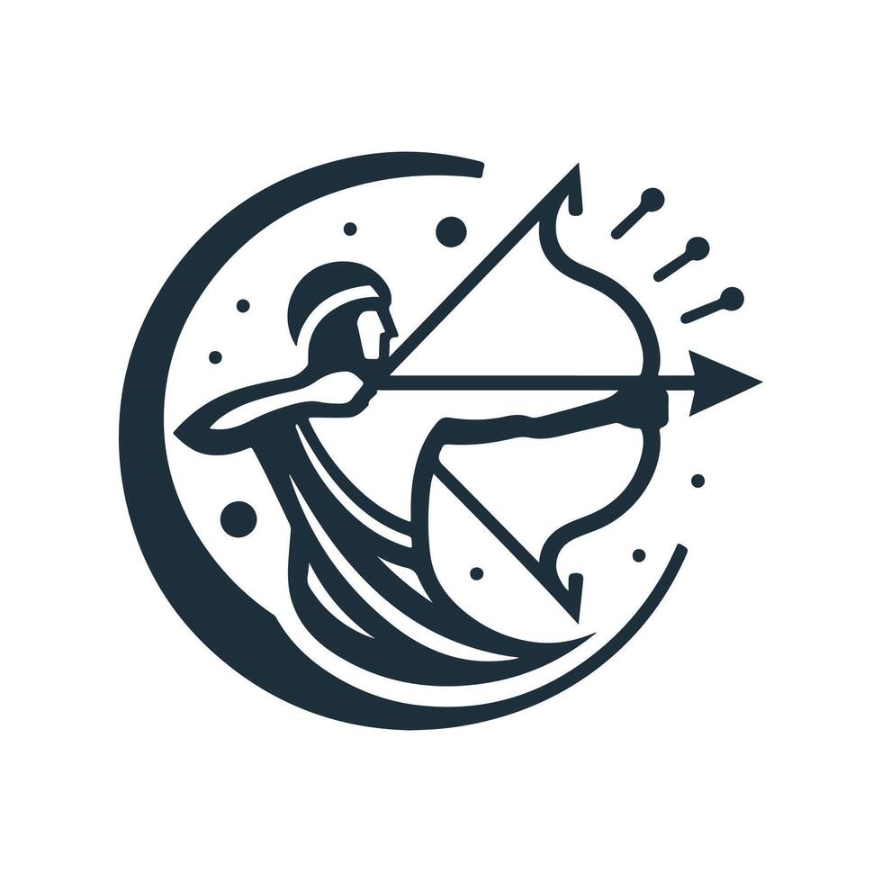 Bullseye Focus Archer Logo Design vector