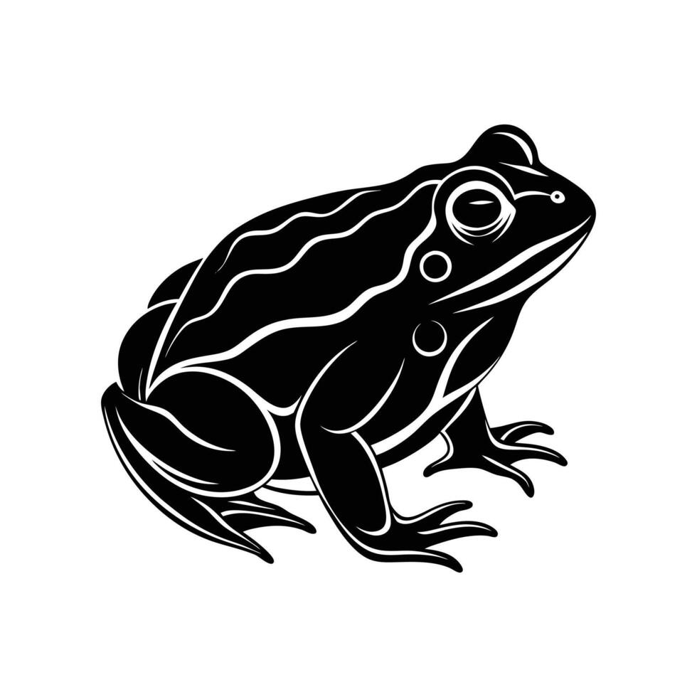 Bold Lines Bullfrog Icon Design vector