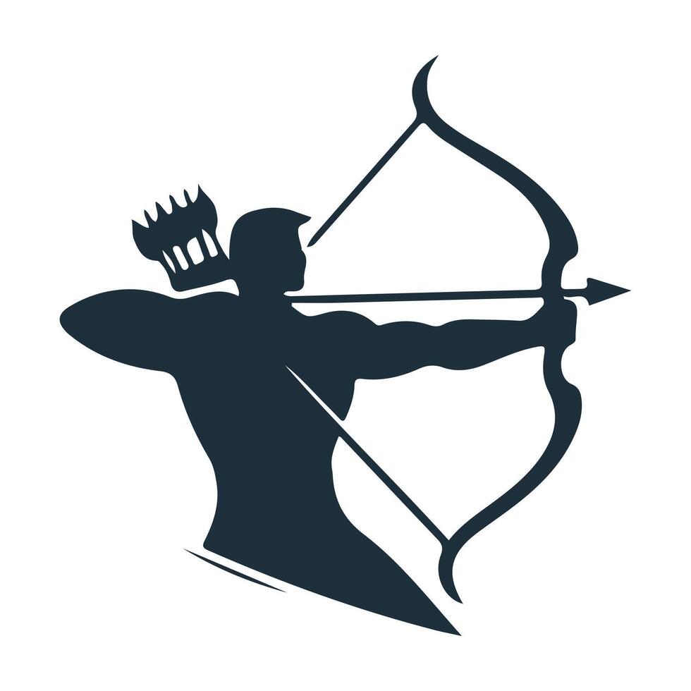 Aim True Archer Silhouette Design vector