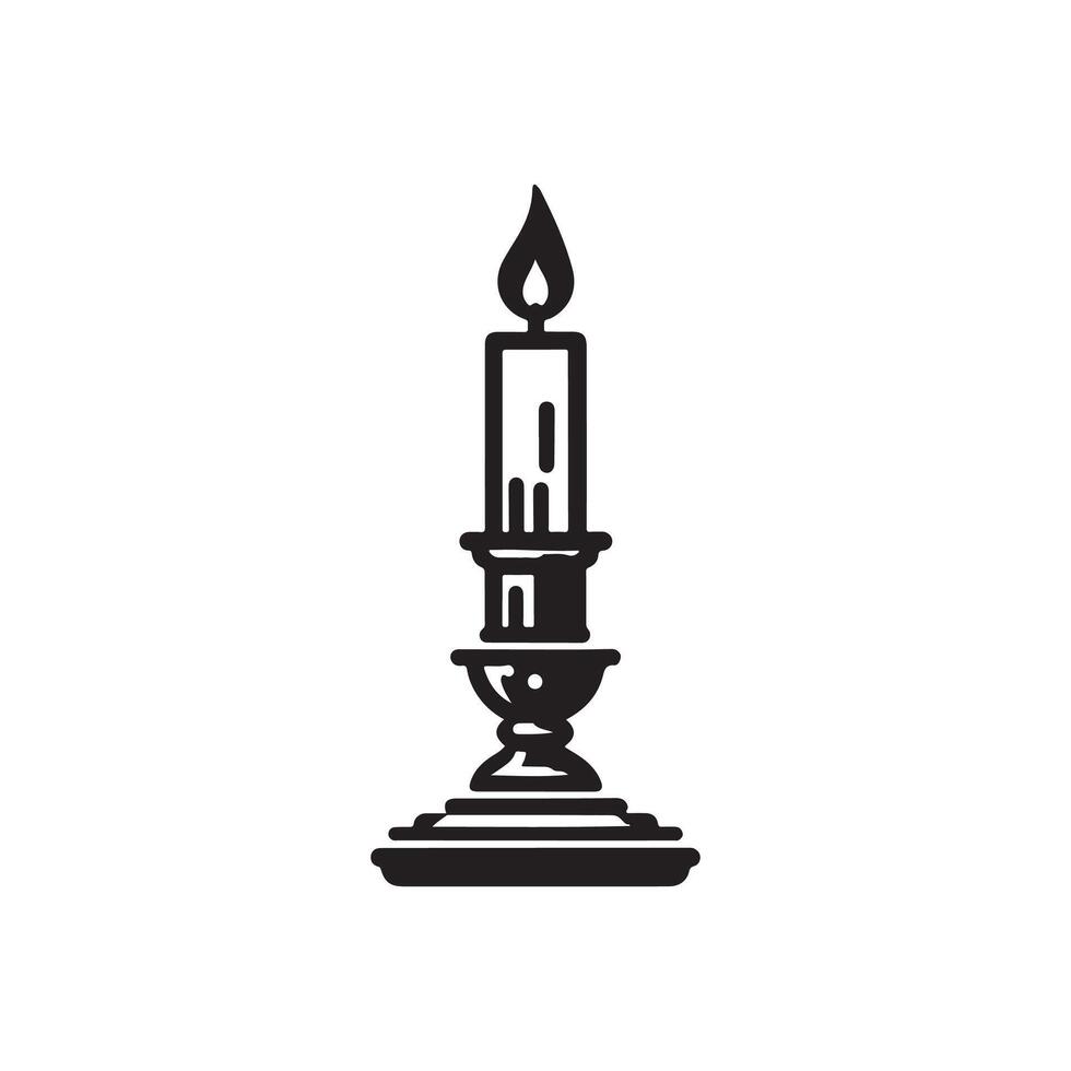 Elegant Candlestick Icon Branding Concept vector