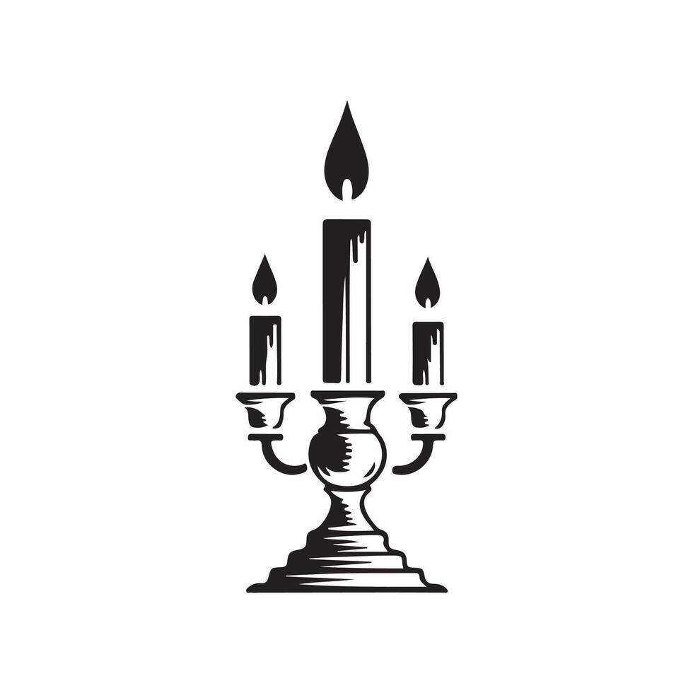 Shadowed Candle Flame Logo Template vector
