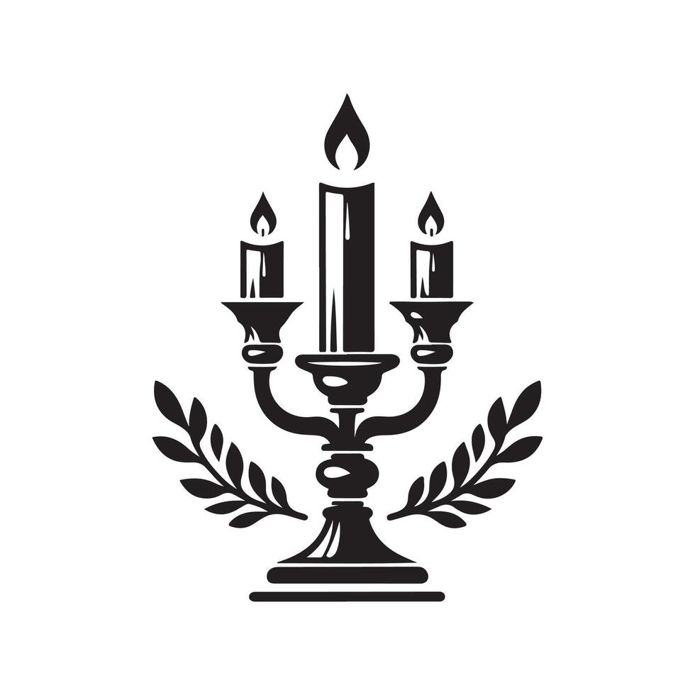 Bold Candle Silhouette Icon Design vector