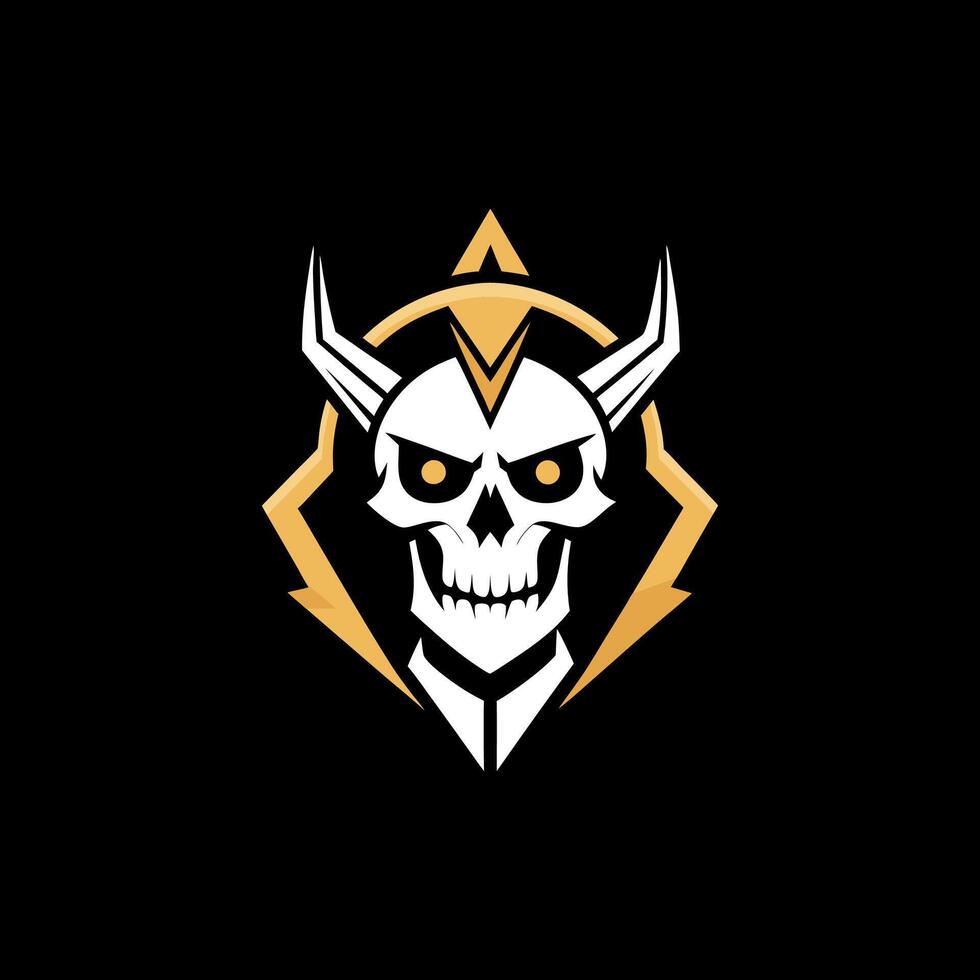 Valkyrie Skull Strength Symbol Icon vector