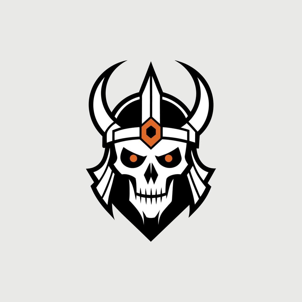 Fierce Valkyrie Skull Iconic Mark vector