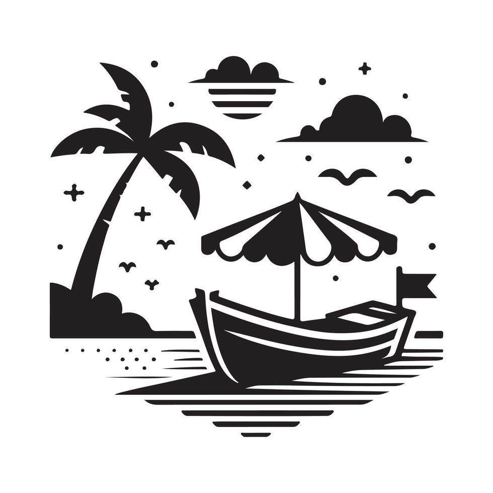 Serene Waters Your Boat Escape vector