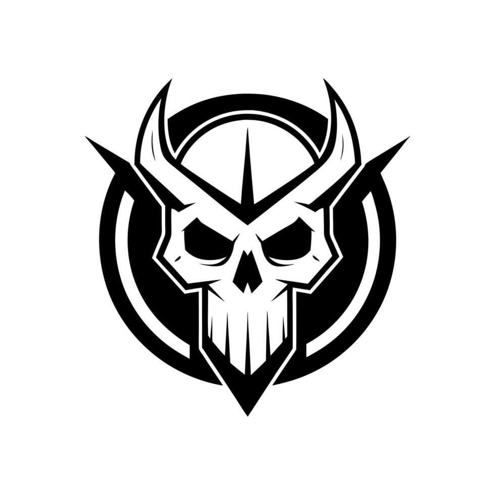 Valkyrie Skull Power Symbol Design vector