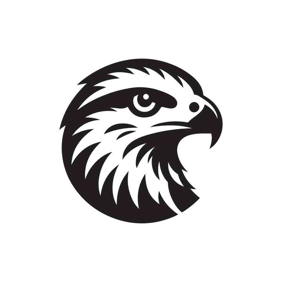 Stylish Hawk Silhouette Emblem Template vector