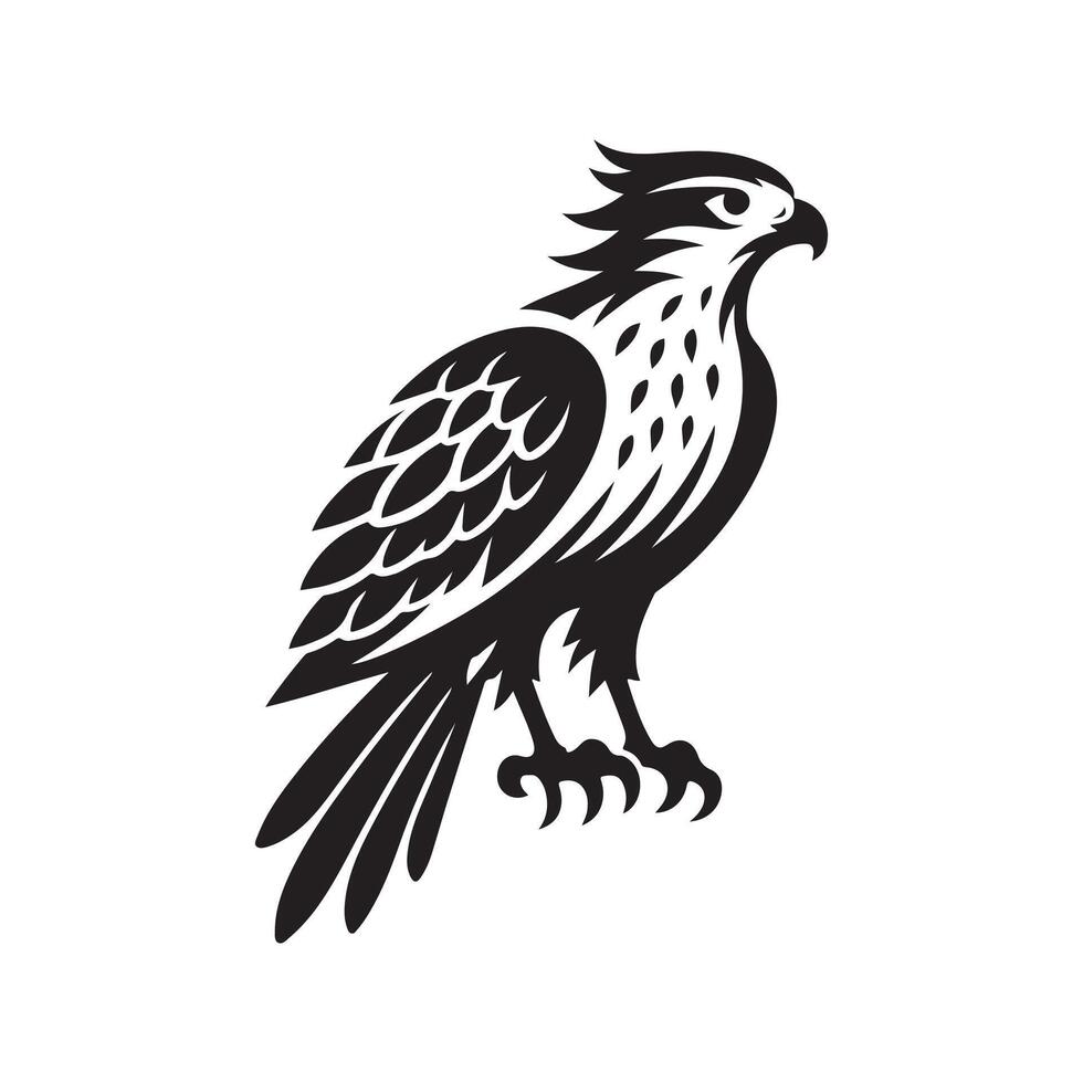 Iconic Hawk Face Design Template vector
