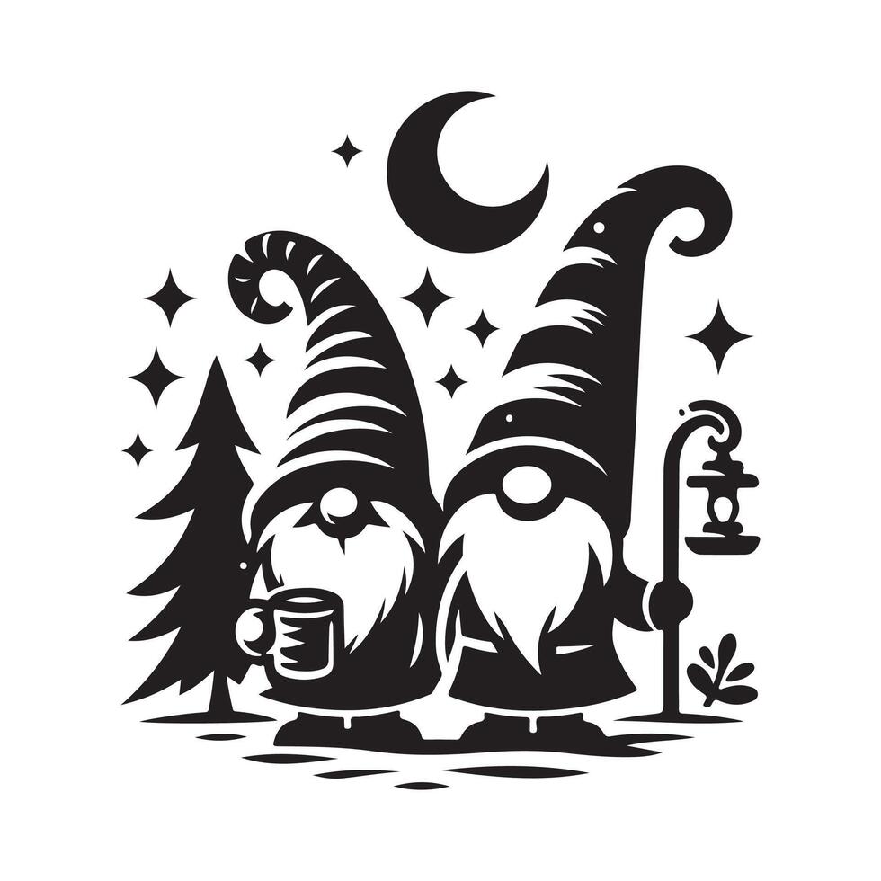 Merry Gnomes Festive Logo Creation vector