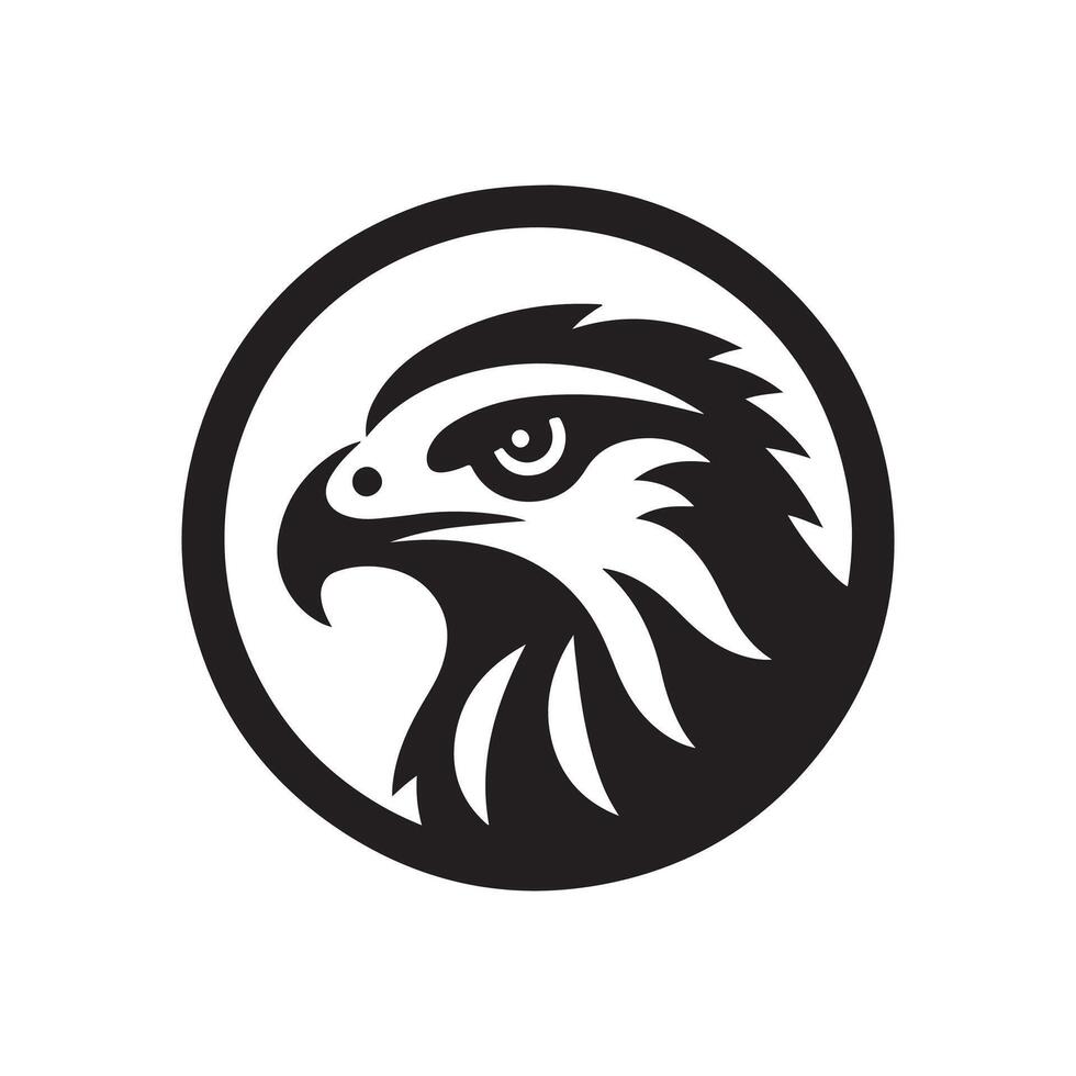 Powerful Hawk Head Logo Design vector