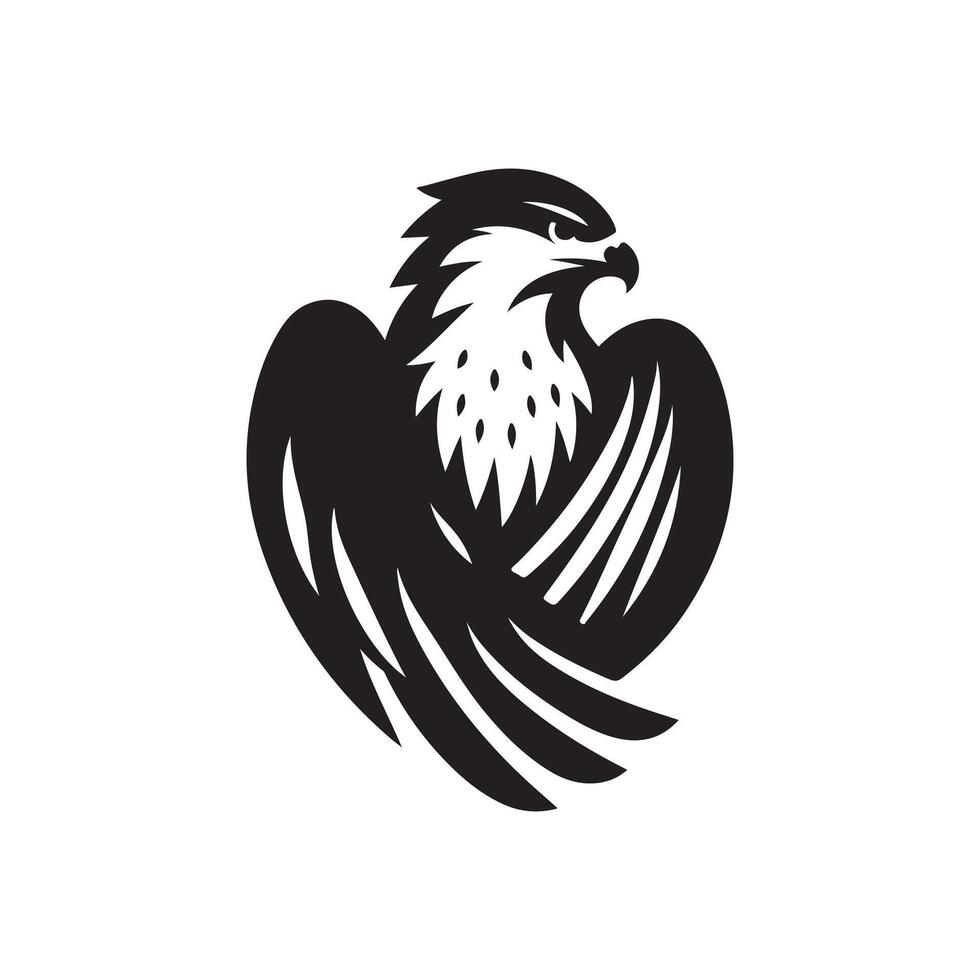 Refined Hawk Head Silhouette Design vector