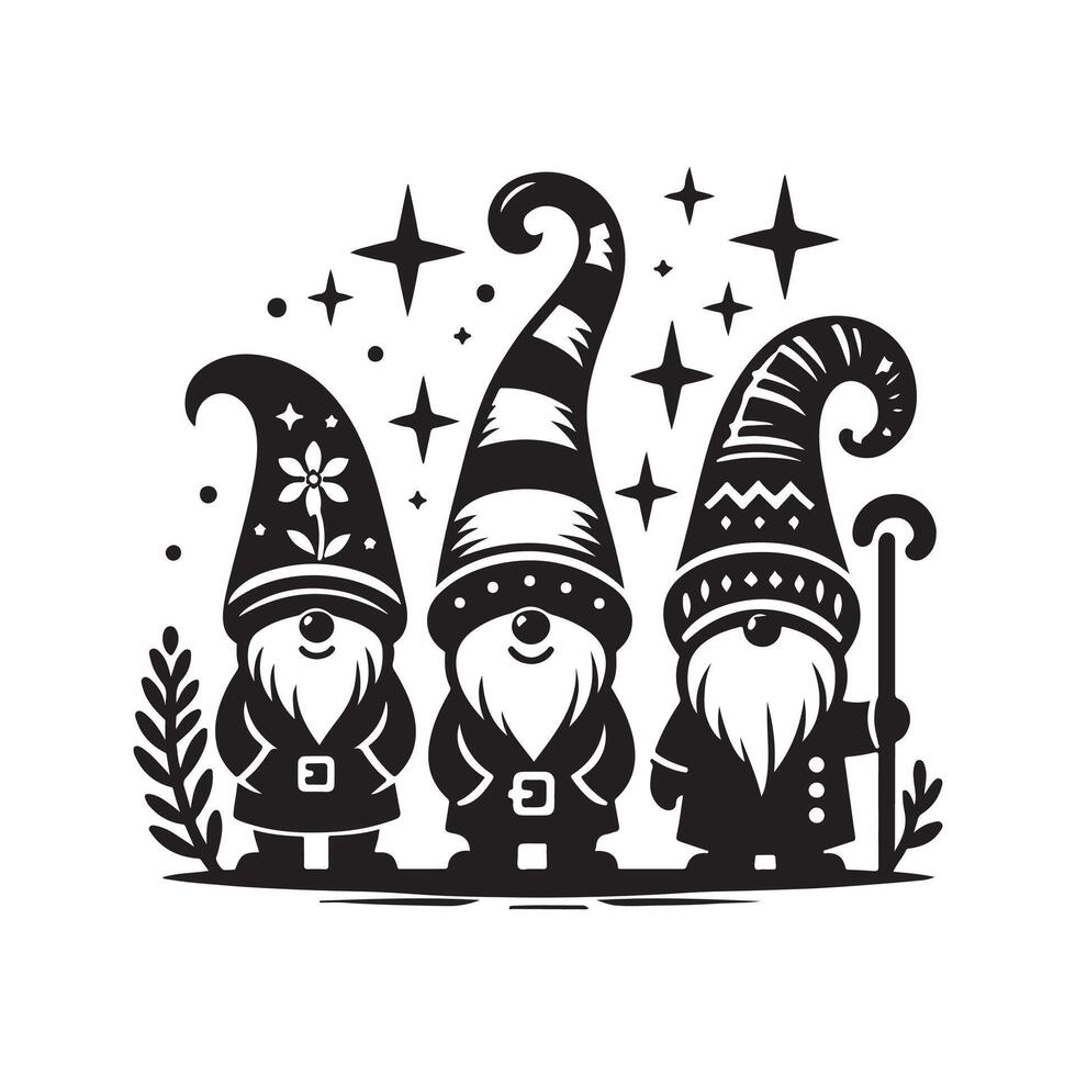 Whimsical Gnome Holiday Cheer Design vector