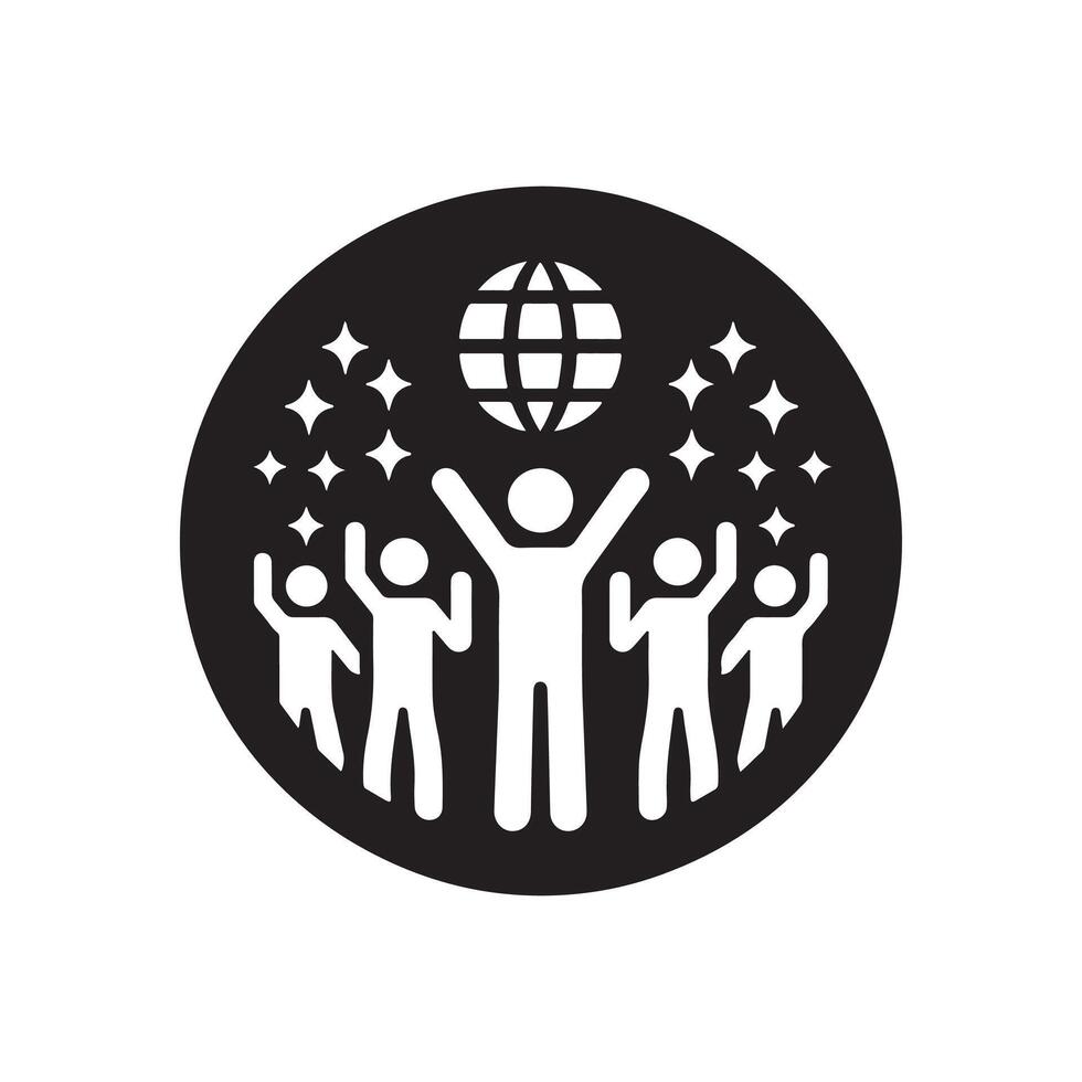 Groovy Disco Dance Silhouette vector
