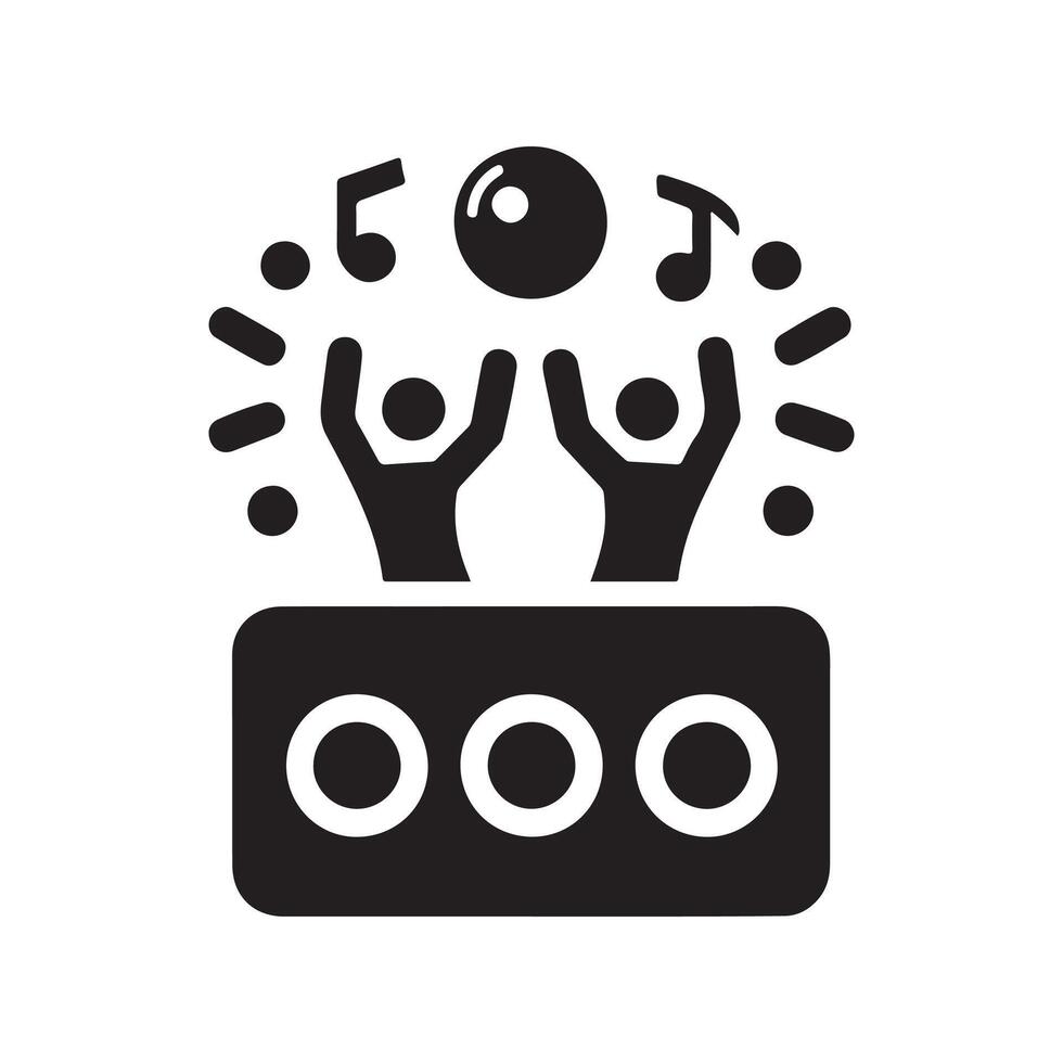Party Vibes Dance Silhouette Design vector