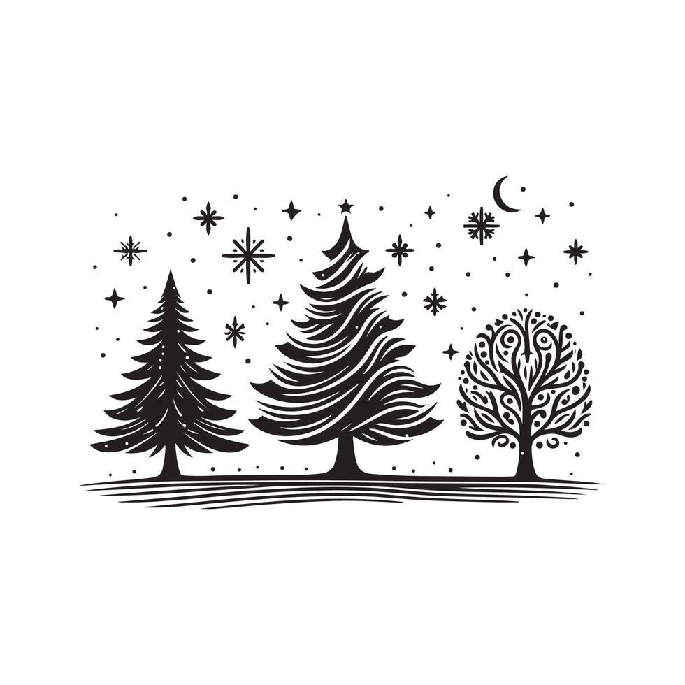 Frosted Evergreen Winter Tree Icon vector