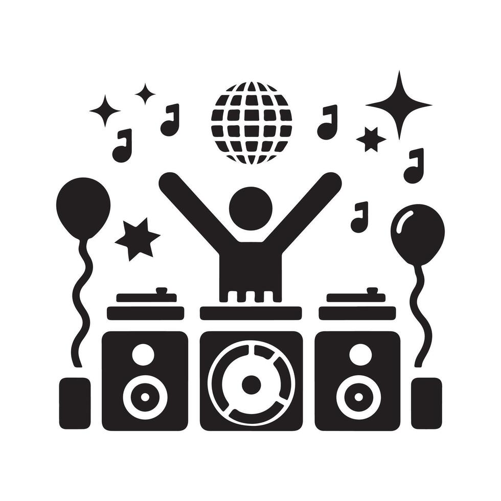 Dancing Lights Disco Party Icon vector