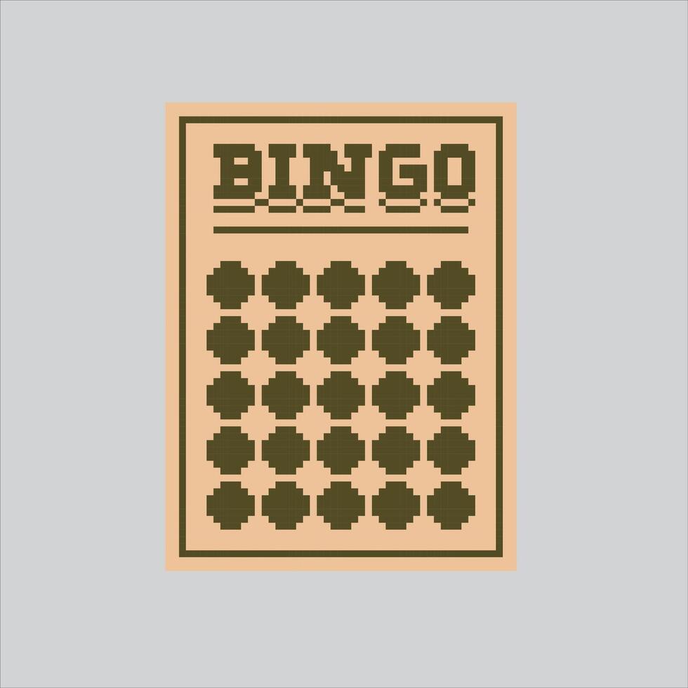 Pixelated Bingo Lottery for the pixel art game and icon for website and game. old school retro vector