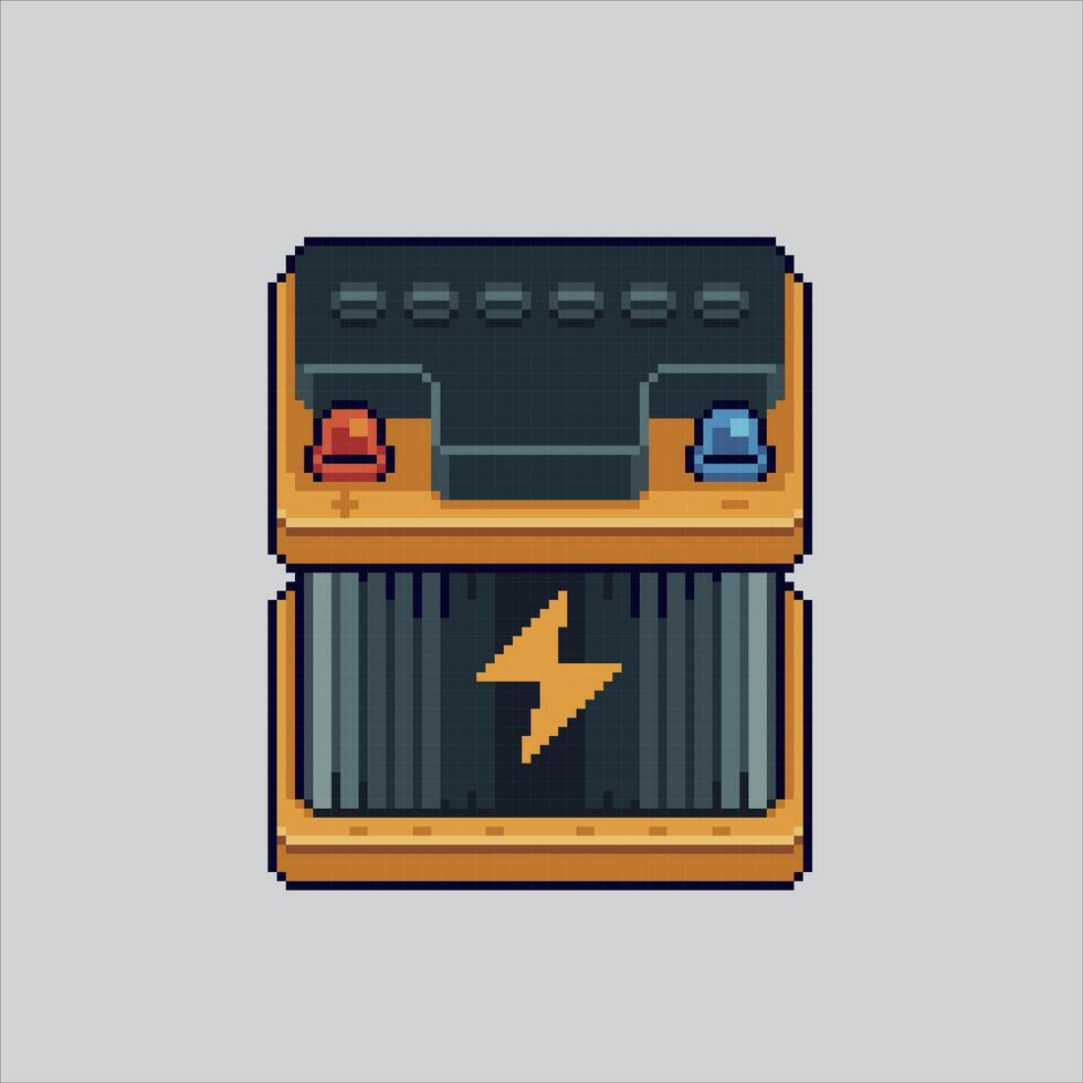 Pixel art illustration Car Battery. Pixelated Car Accu. Accu Car Battery pixelated for the pixel art game and icon for website and game. old school retro. vector
