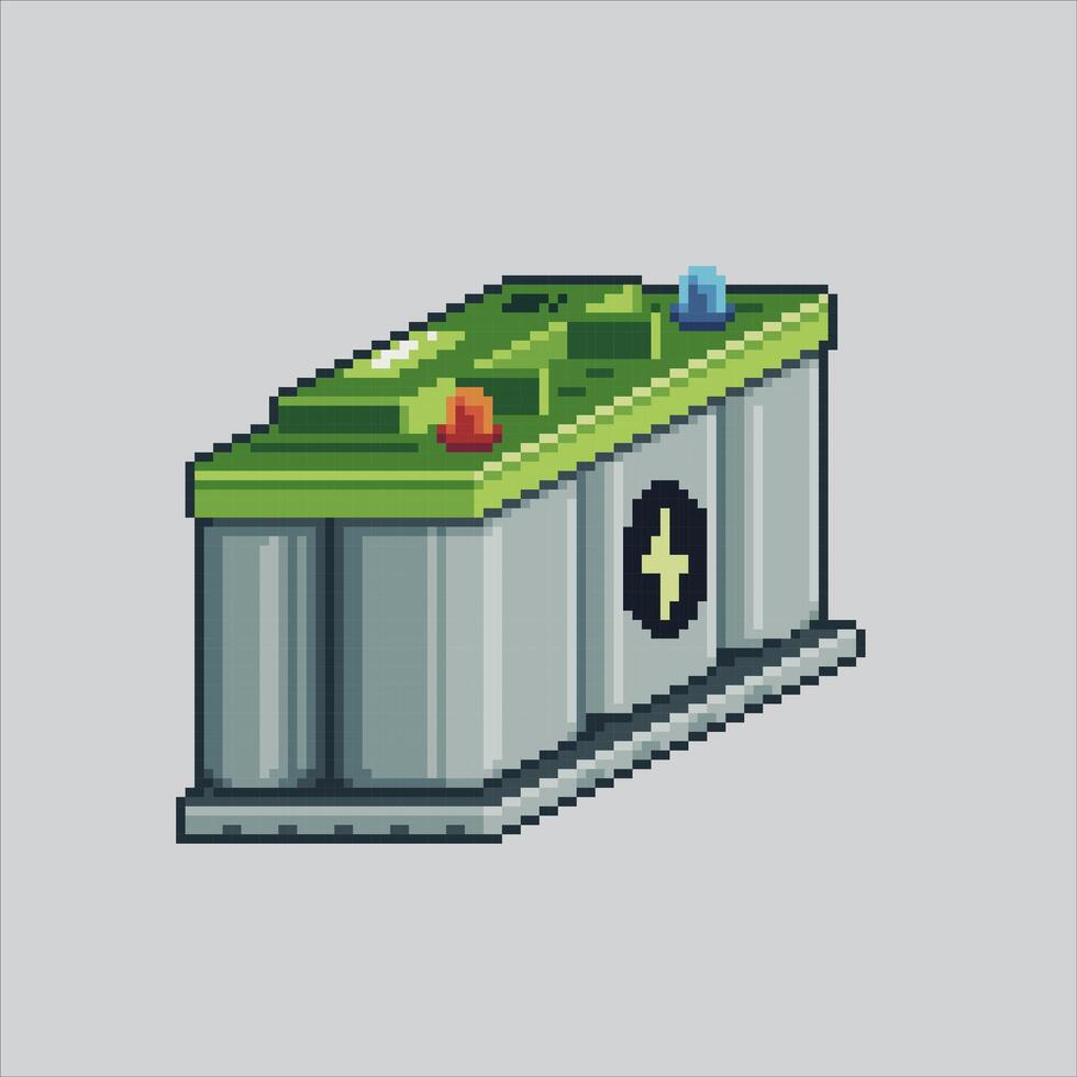 Pixel art illustration Car Battery. Pixelated Car Accu. Accu Car Battery pixelated for the pixel art game and icon for website and game. old school retro. vector