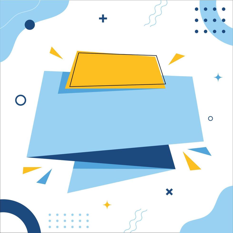 Blue and Yellow Social Media Square Template vector