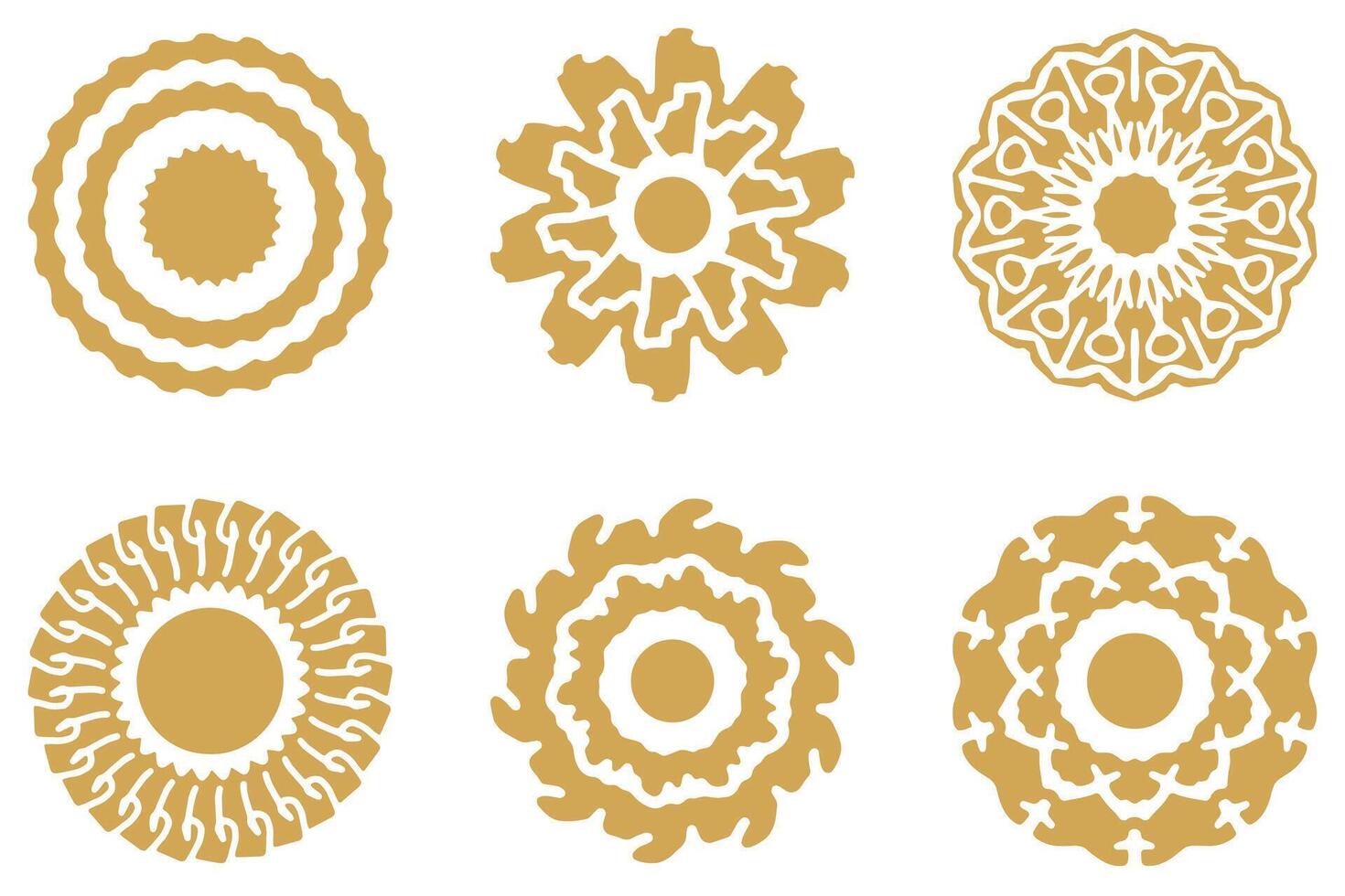 Ornament shape icon set. Decorative abstract design vector