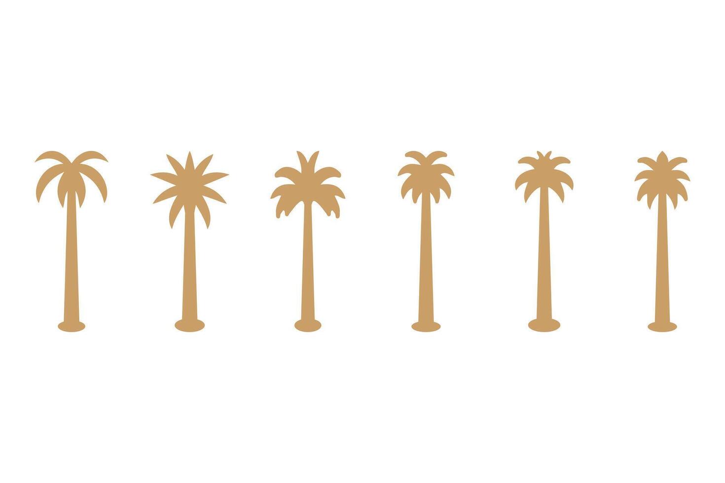 Simple coconut tree icon set vector