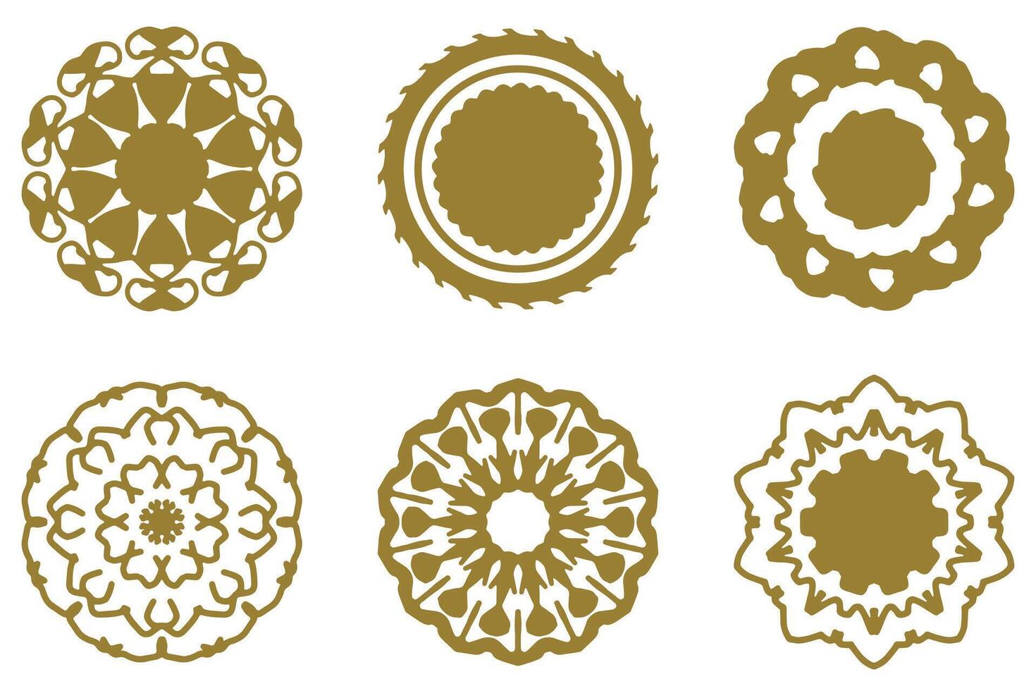 Ornament shape icon set. Decorative abstract design vector