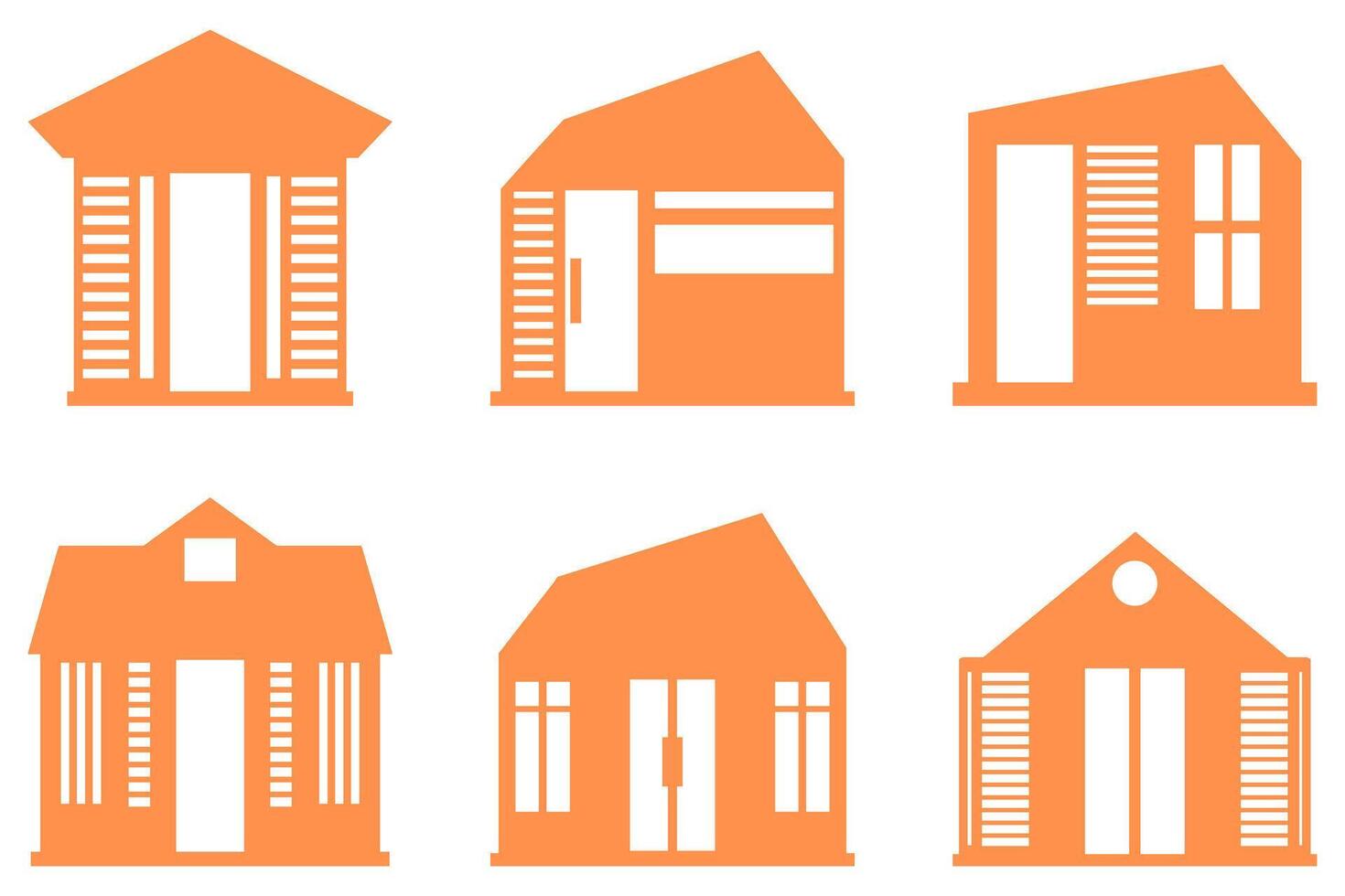 House building icon set design vector