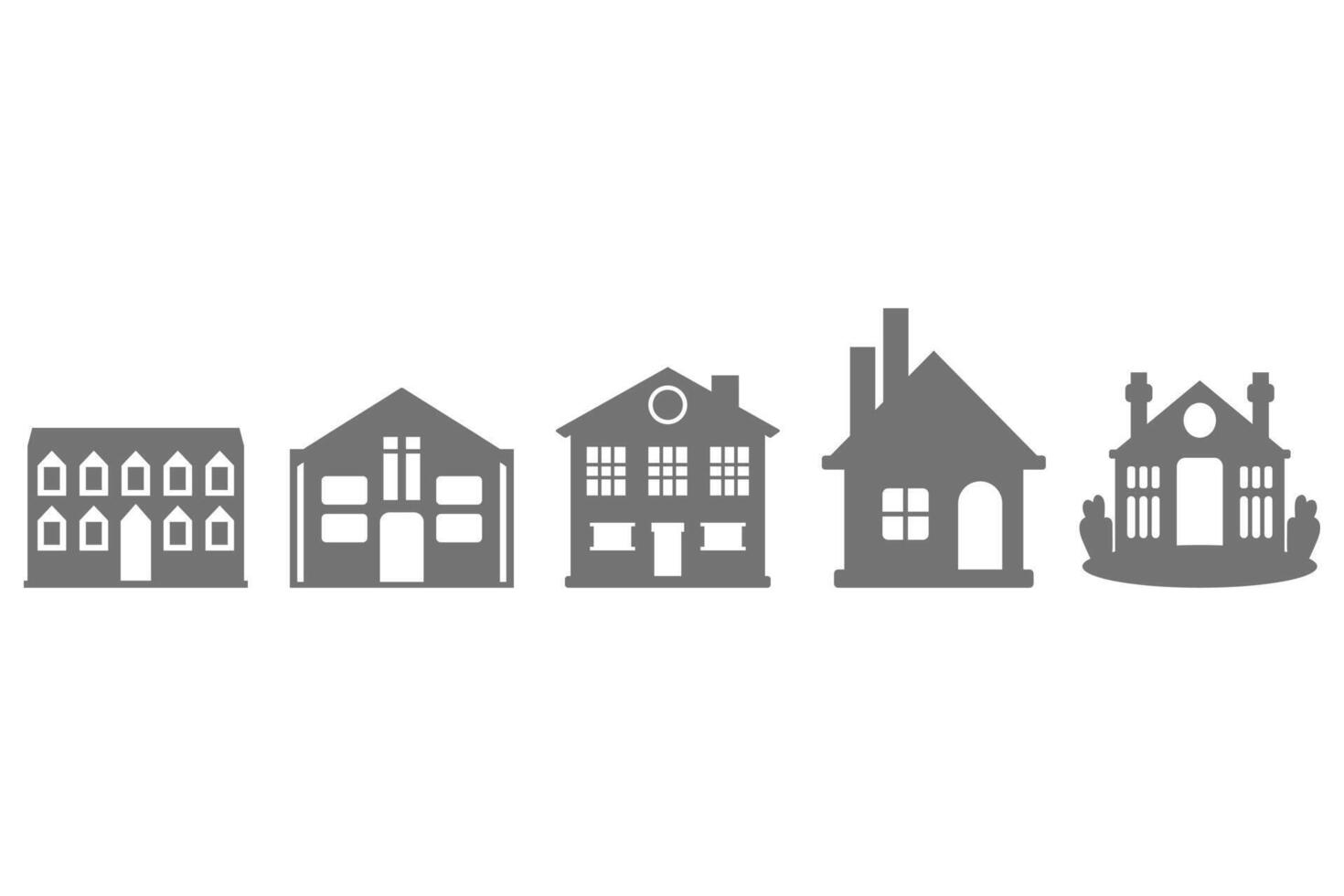 House building icon set design vector
