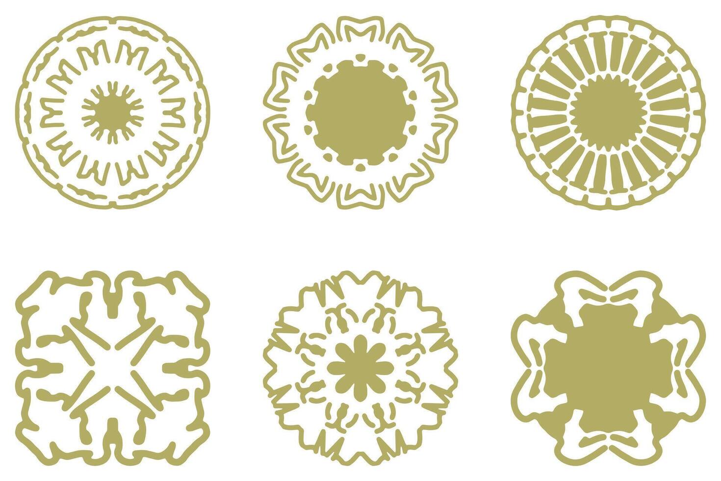 Ornament shape icon set. Decorative abstract design vector