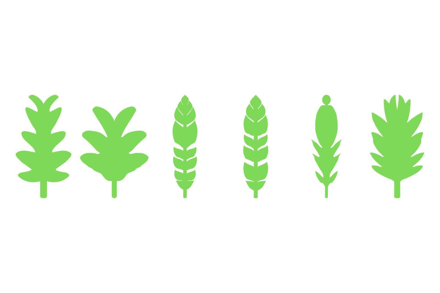 A set of green leaves on a white background vector