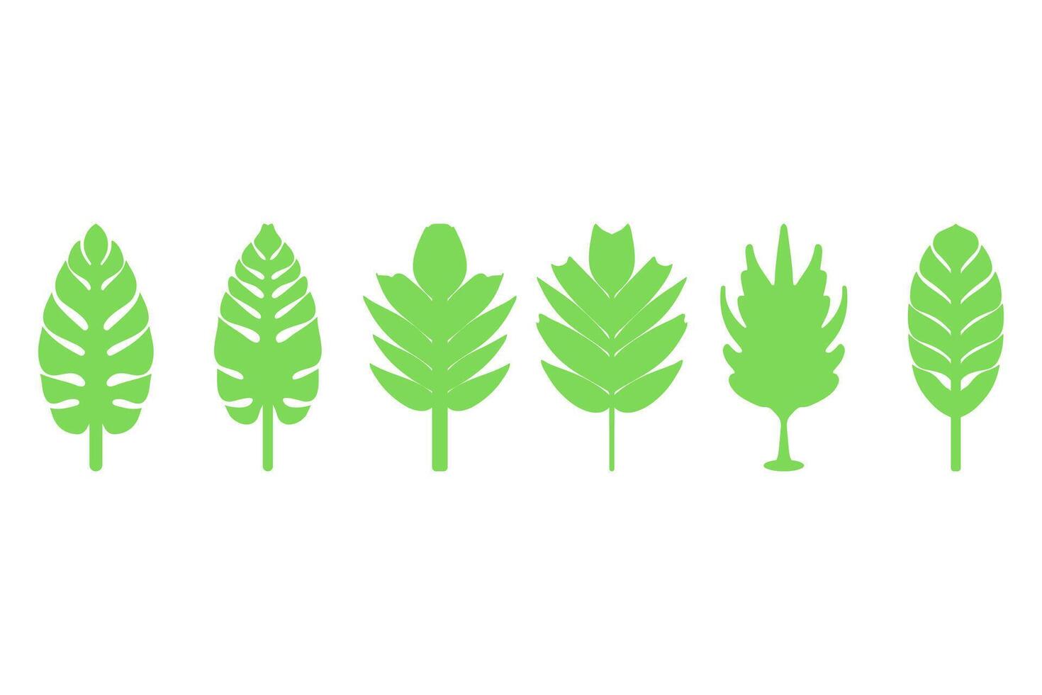 A set of green leaves on a white background vector